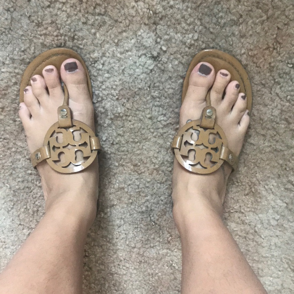 Tory Burch Miller Sand Patent Sandel size 7
